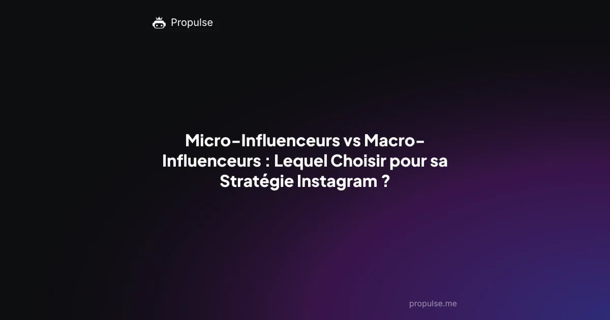 Micro-Influenceurs vs Macro-Influenceurs : Lequel Choisir pour sa Stratégie Instagram ?