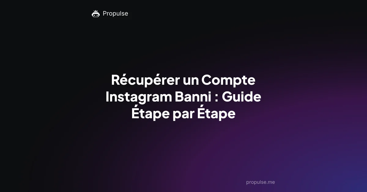 Récupérer un Compte Instagram Banni : Guide Étape par Étape